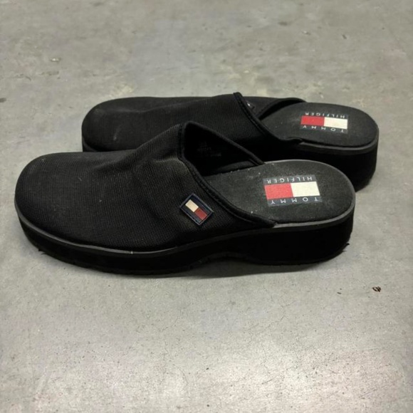 Y2K Tommy Hilfiger  black mule shoes - Picture 1 of 3